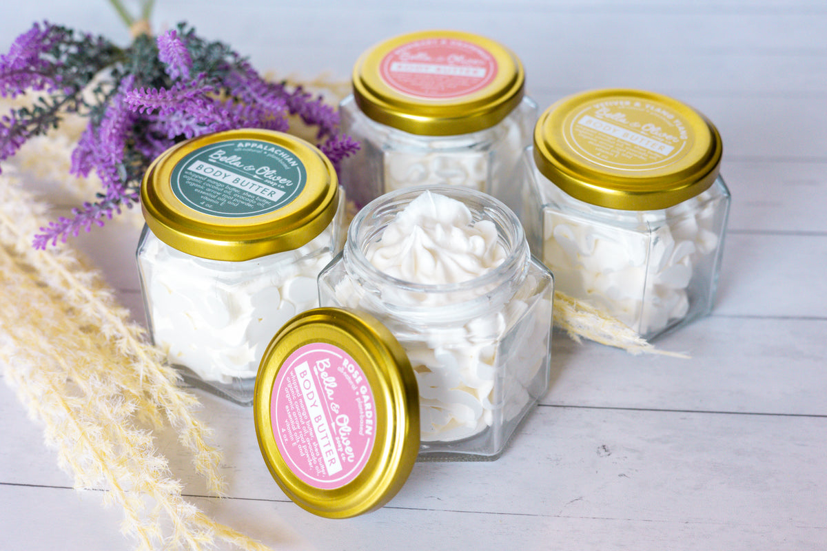Whipped body butter - all natural skin care - bella and oliver soap co • best nc body butter • handmade hydrating lotion