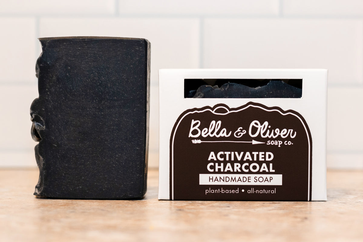 Activated Charcoal Soap - detox soap - black soap - natural charcoal soap - asheville soap company - bella and oliver soap co - north carolina - handmade soap