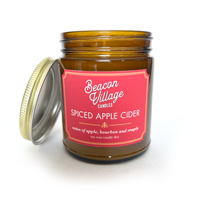 Beacon Village Candles - Spiced Apple Cider Candle - 100% Soy Wax Phthalate Free Paraben Free - Asheville Candles Made In Swannanoa North Carolina - Best Holiday Candle