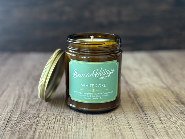 Rose Candle - White Rose Candle York South Carolina - Best Candles - Magnolia 