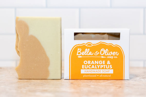 Orange and Eucalyptus soap - Bella & Oliver Soap Co - The Best handmade soap - small business - Asheville soap - wholesale - palm free bar soap