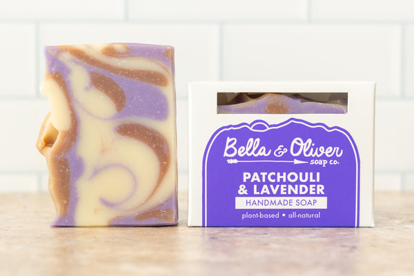 Patchouli and Lavender Soap - Bella & Oliver Soap Co. Patchouli Soap - Natural Soap - Handmade Skin Care - Vegan Soap - The best natural soap - Asheville North Carolina Swannanoa