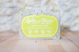 Lemon Poppy Soap - All Natural Bar Soap - Bella And Oliver Soap Company - NC soap company - best soap