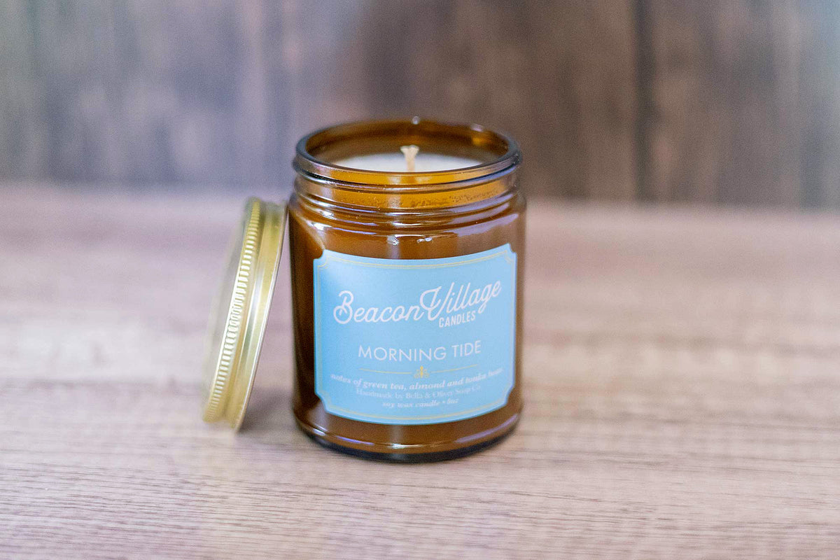 Morning Tide candle - Handmade Candle - Beacon Village Candles - Green Tea Almond Tonka Bean Candle - York, South Carolina Best Candles