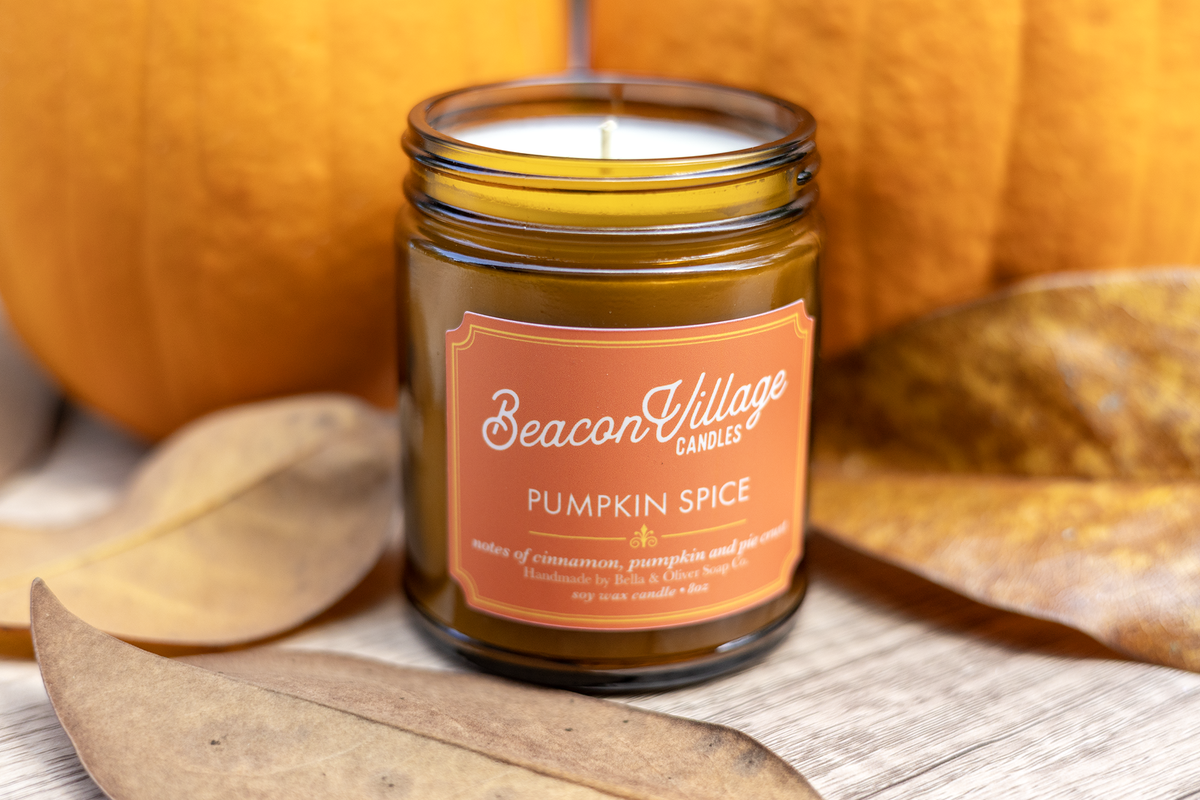 Pumpkin Spice candle - Beacon Village Candles - Cinnamon - Pie Crust - York, SC - Best Candle - Fall Autumn Candle