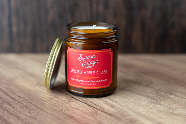 Beacon Village Candles - Spiced Apple Cider Candle - 100% Soy Wax Phthalate Free Paraben Free - Asheville Candles Made In Swannanoa North Carolina - Best Holiday Candle