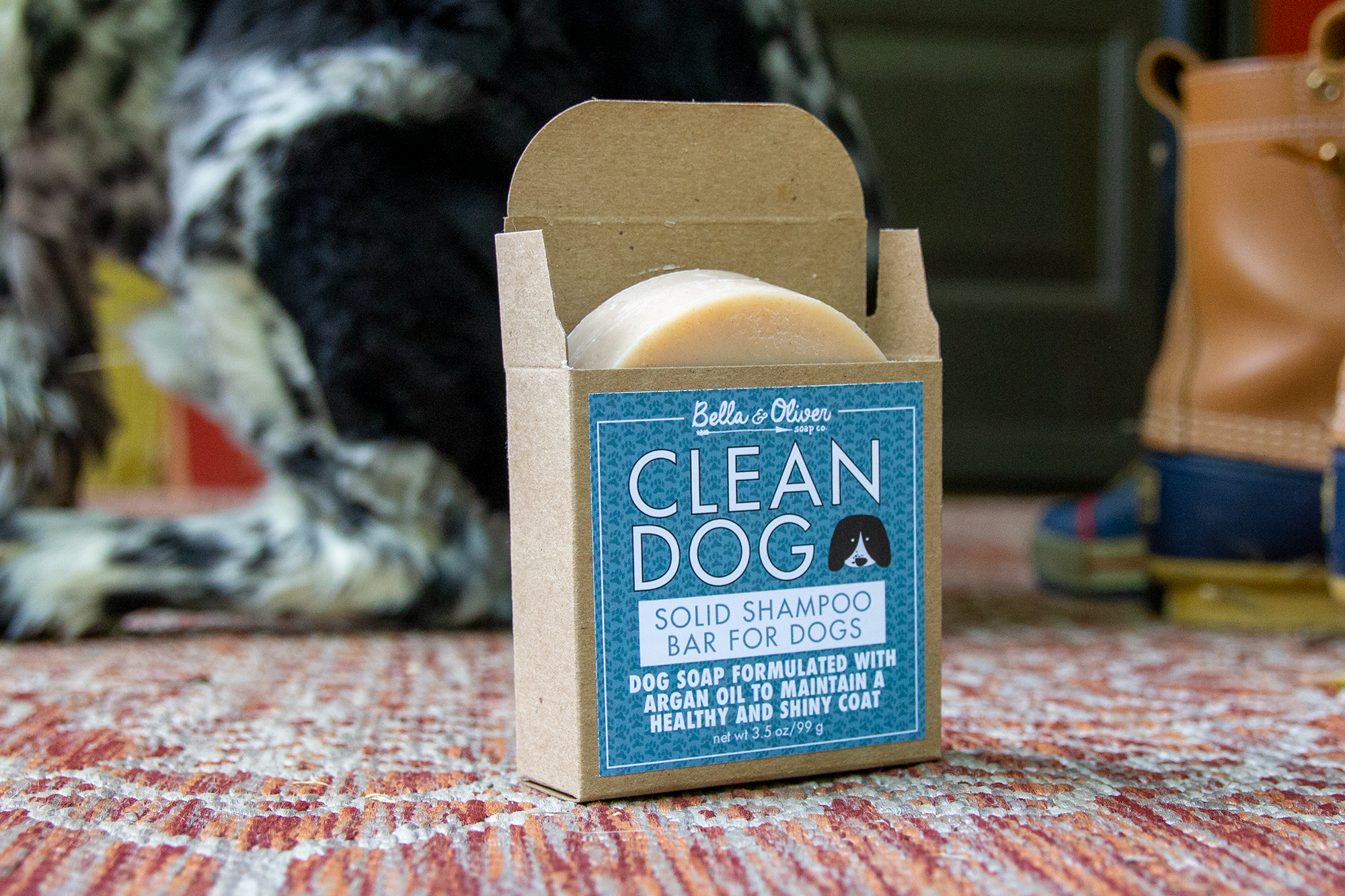 Natural Dog Shampoo Bar - Dog Soap - Asheville North Carolina - Bella & Oliver Soap Co. - Best Dog Soap Solid Shampoo For Dogs - Healthy Shiny Coat - Handmade In The Mountains