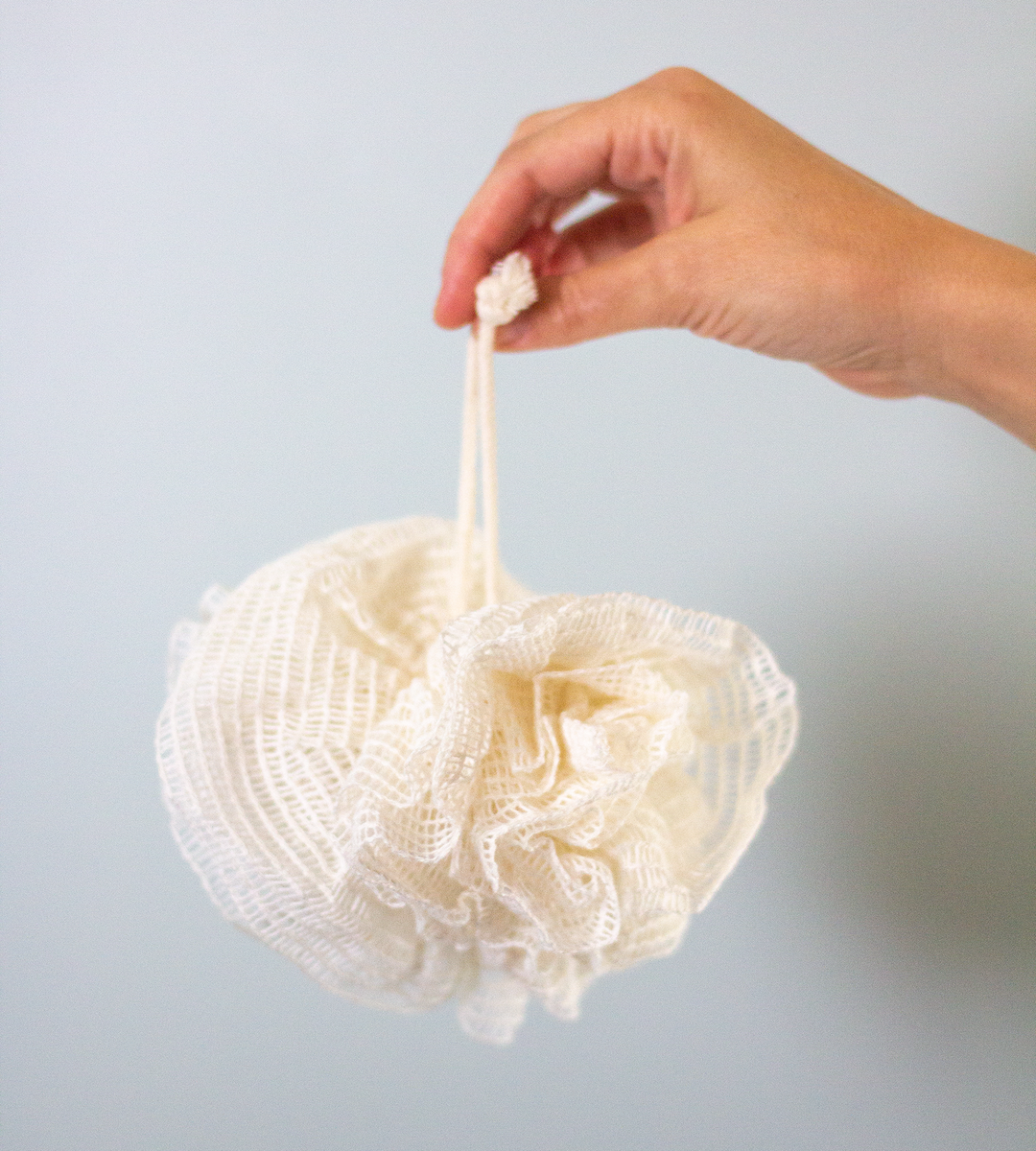 Natural Mesh Shower Bath Pouf — Bella & Oliver Soap Co.